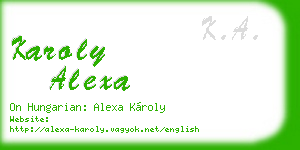 karoly alexa business card