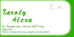 karoly alexa business card